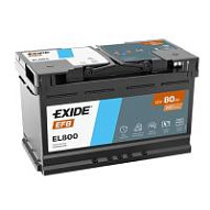 80Ah R+ Exide EFB 12V 720 А (ДШВ: 315*175*190мм), корпус: Euro, клеммы: конуc