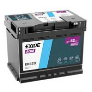 62Ah R+ Exide AGM 12V 680 А (ДШВ: 242*175*190мм), корпус: Euro, клеммы: конуc