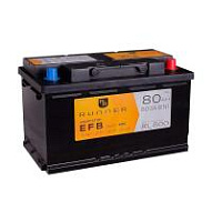 80Ah R+ Runner EFB 12V 800 А (ДШВ: 315*175*190мм), корпус: Euro, клеммы: конуc