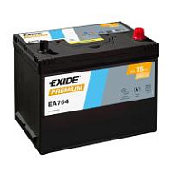 75Ah R+ Exide Premium 12V 630 А (ДШВ: 270*173*222мм), корпус: Asia, клеммы: конуc